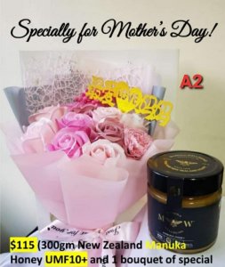 New Zealand Manuka Honey 300g UMF10/UMF15/UMF20 +1 Bouquet soap flowers