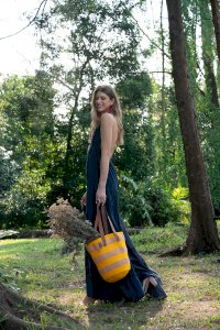 Bahati Tumeric Yellow & Natural Stripes Bag 