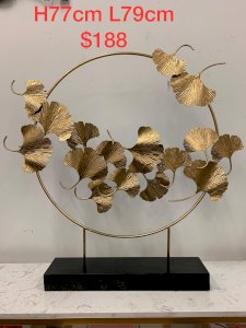 Gold Ginkgo leaf tabletop display 
