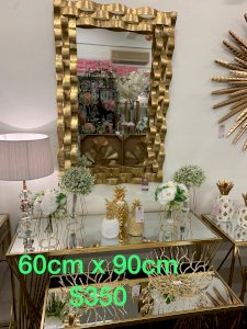 Gold wave wall mirror 