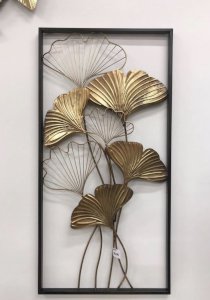 Gingko leaf with frame wall art 
