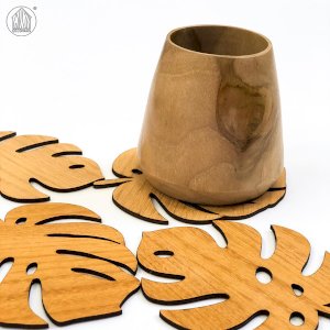 MONSTERA Teakwood Coaster