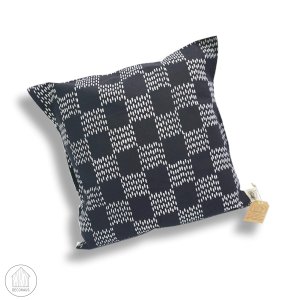 RINTIK HUJAN Handstamp Batik Cushion Cover in Black