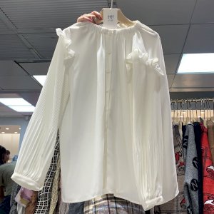 FRILL PLEATED SLEEVE BLOUSE