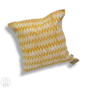 ZIGZAG Mustard Batik Handstamp Cushion Cove