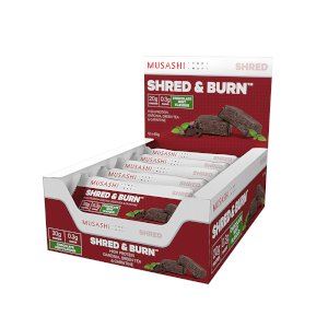 Musashi Shred & Burn Bar Chocolate Mint 60g (Box of 12)
