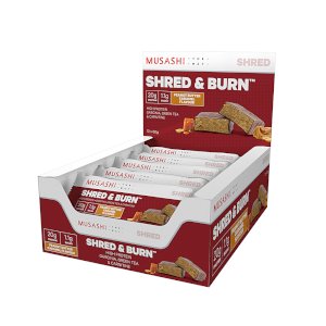 Musashi Shred & Burn Bar Peanut Butter Caramel 60g (Box of 12)