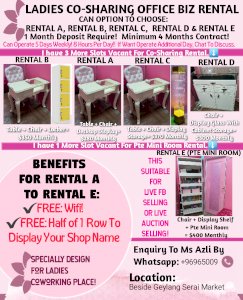 Ladies Co-Sharing Office Space For Rental